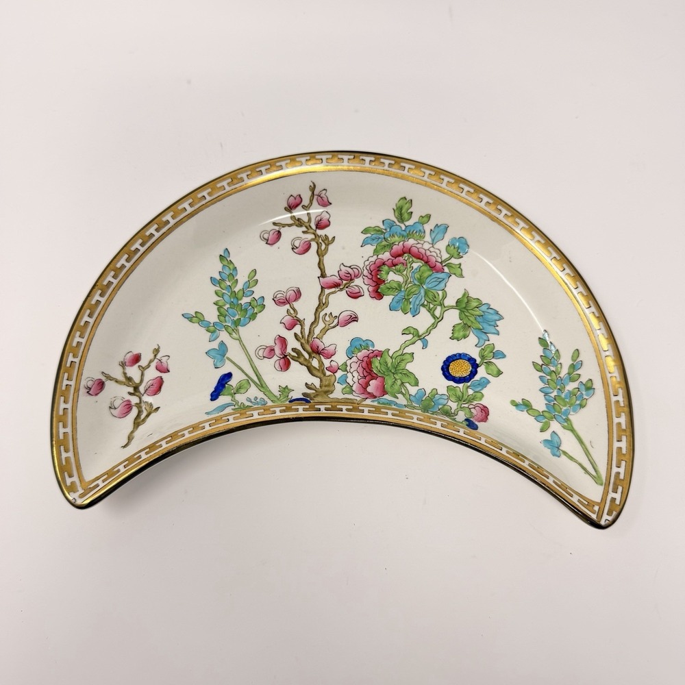 Vintage India Tree Medina Shape 8" Crescent Dish‎ English Transferware - Picture 2 of 9